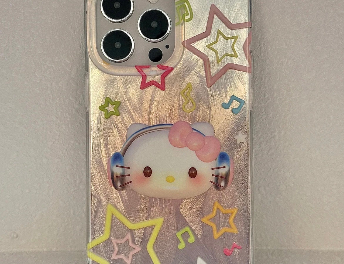 Kitty Bling Headphone Start Phone cases NH128