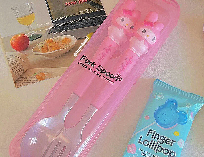 Sanrio Kitty Cutlery Set Fork And Spoon