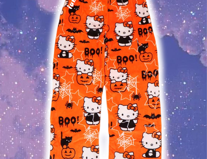 Kitty Halloween Fuzzy Pajamas