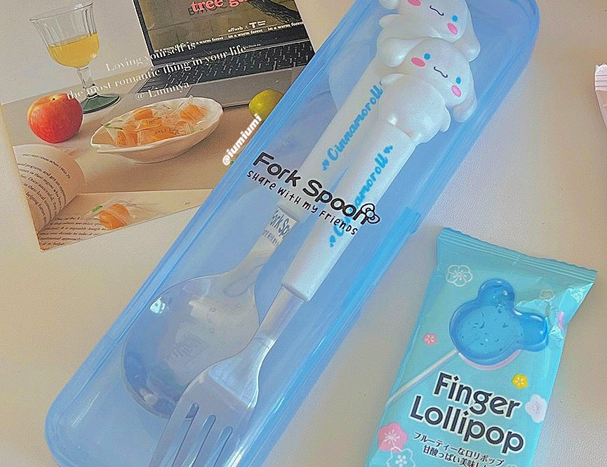 Sanrio Kitty Cutlery Set Fork And Spoon