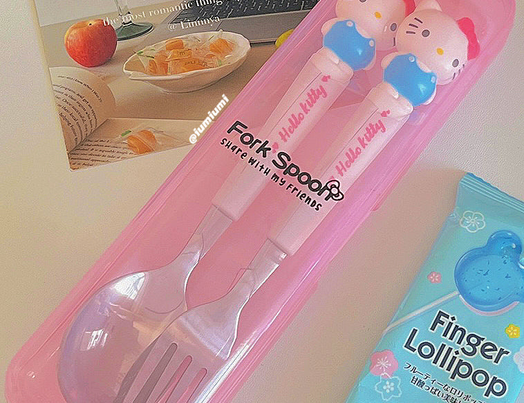 Sanrio Kitty Cutlery Set Fork And Spoon