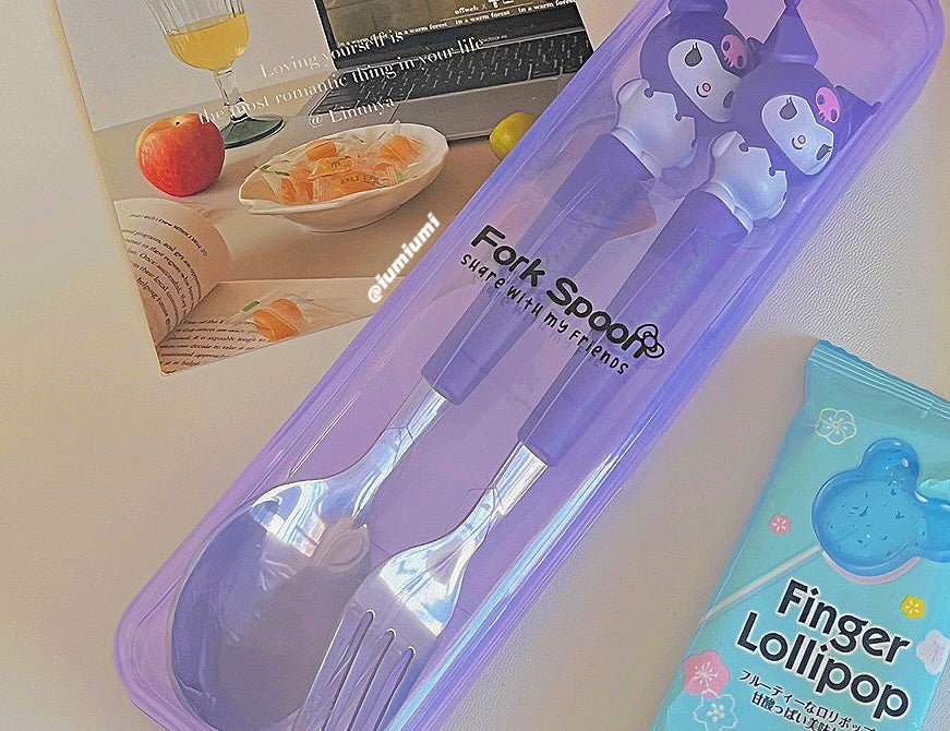 Sanrio Kitty Cutlery Set Fork And Spoon