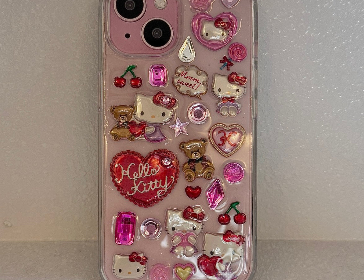 Kitty Epoxy Stickers Phonecase NH101