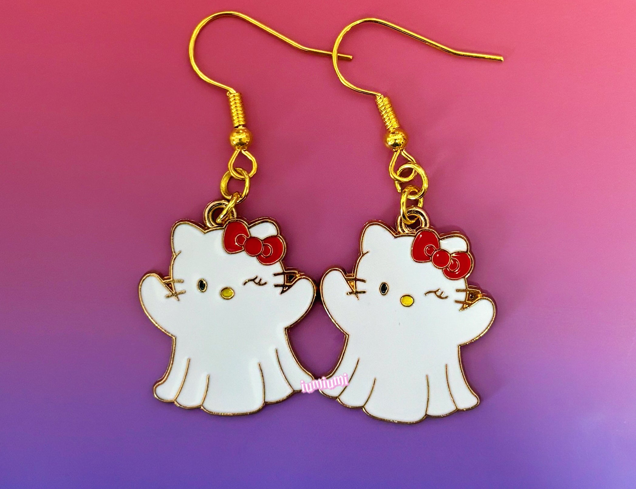 Handmade Kitty Halloween Earrings