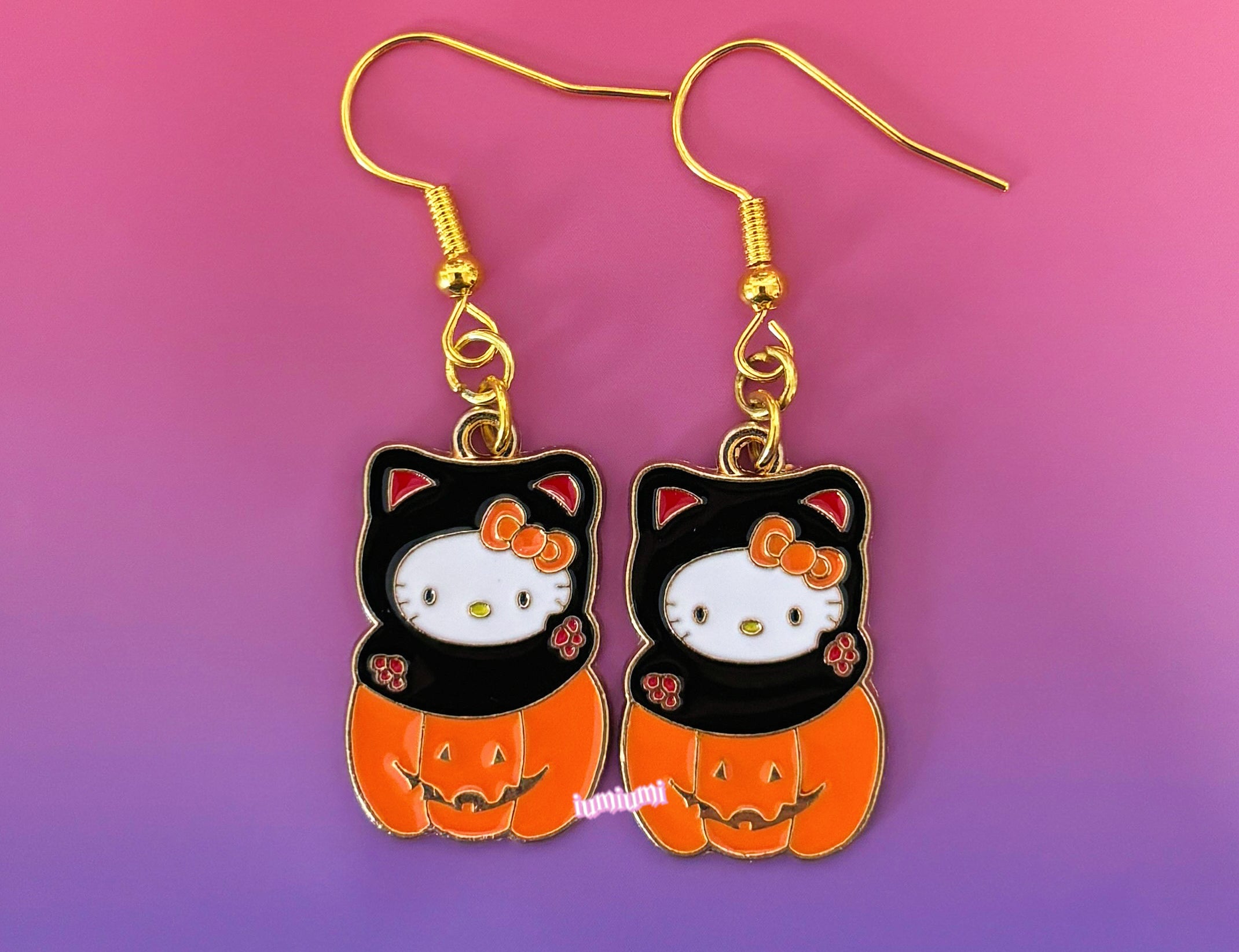 Handmade Kitty Halloween Earrings