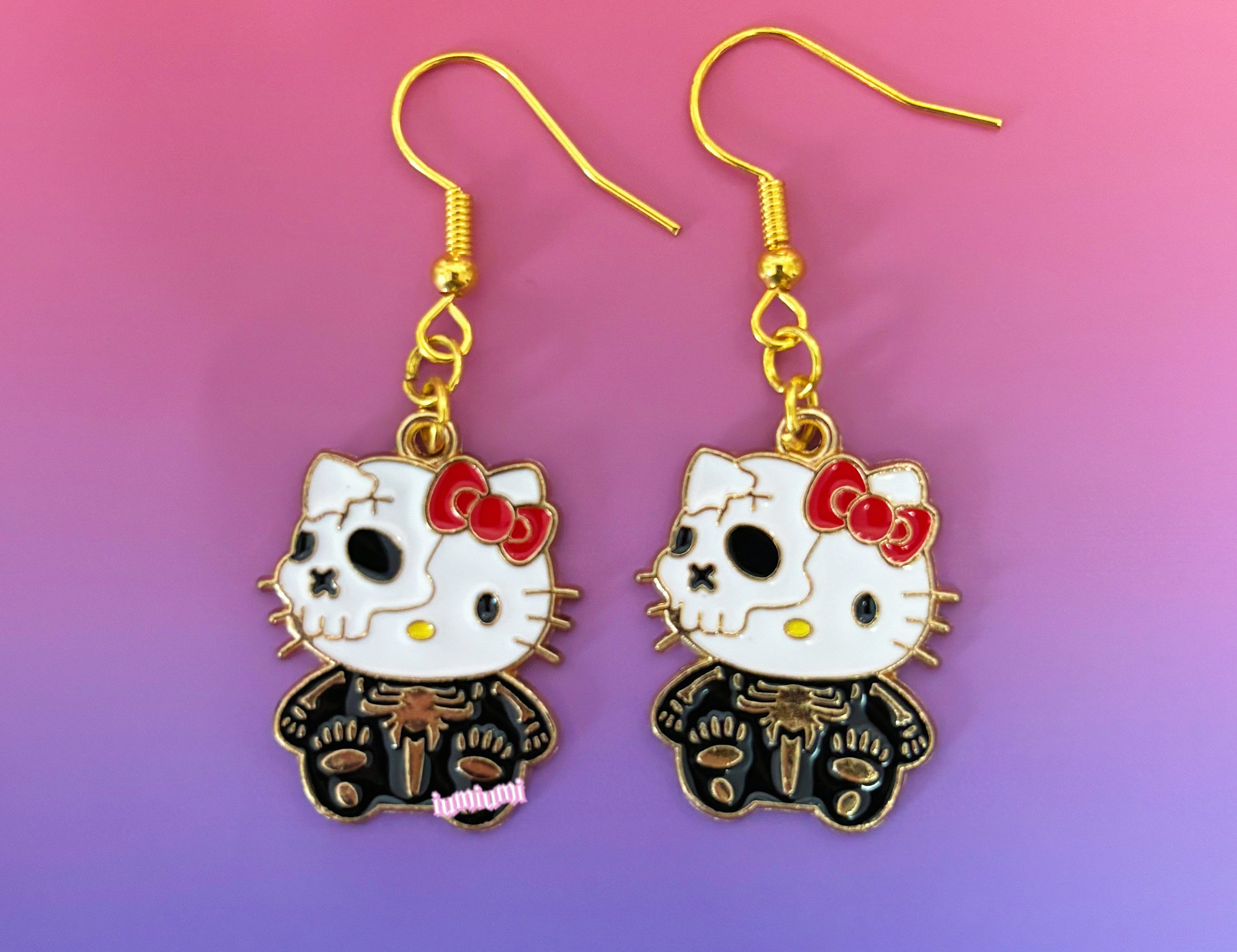 Handmade Kitty Halloween Earrings