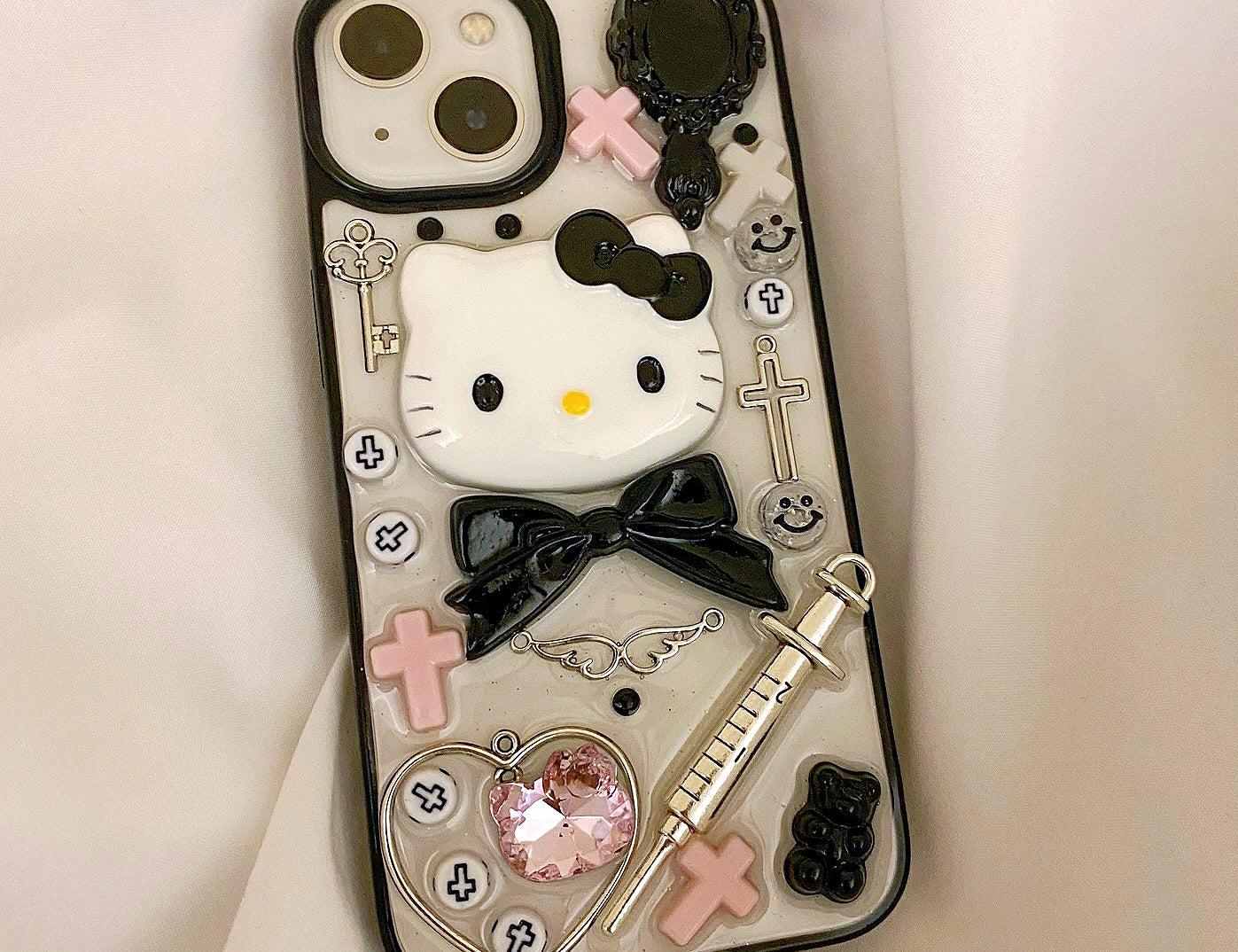 Kitty Black Epoxy 3D Phone Case NH154