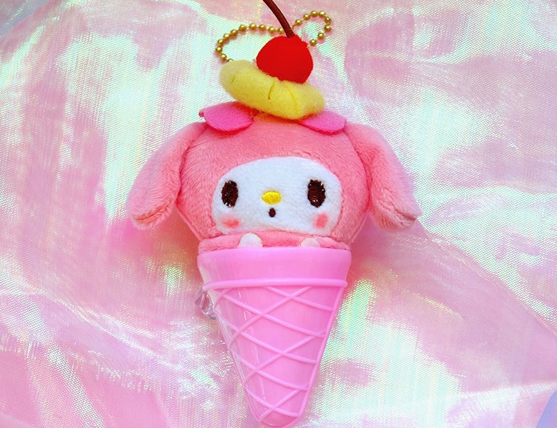 Sanrio Ice Cream Cone 4” Plush Keychain