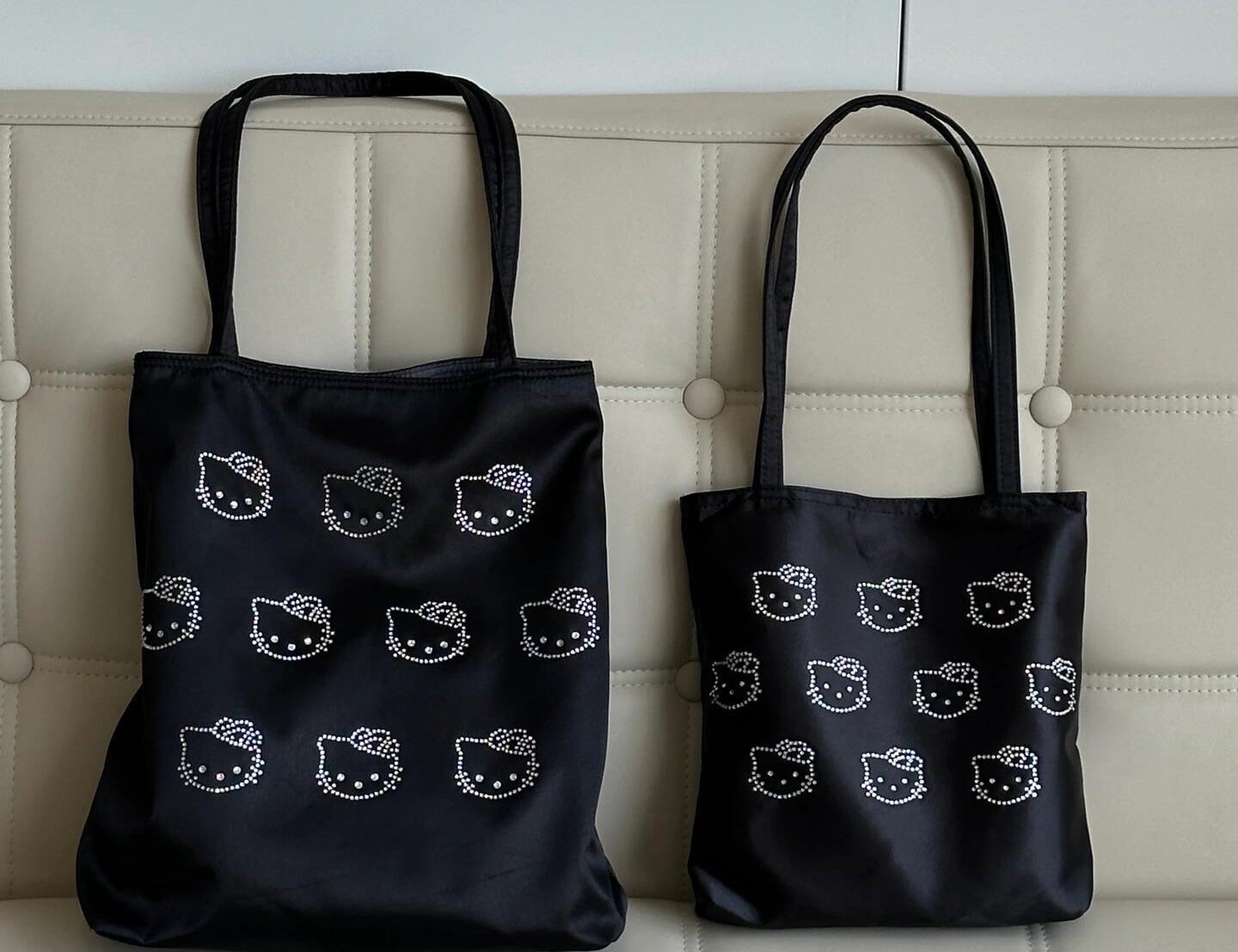 Kitty Rhinestone Tote Bag