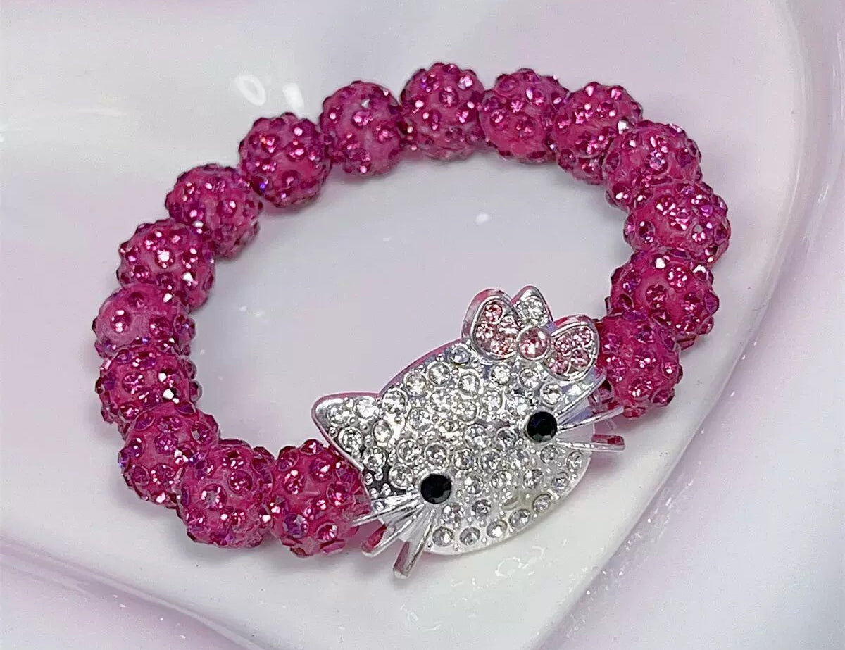 Y2K Kitten Rhinestone Bracelet