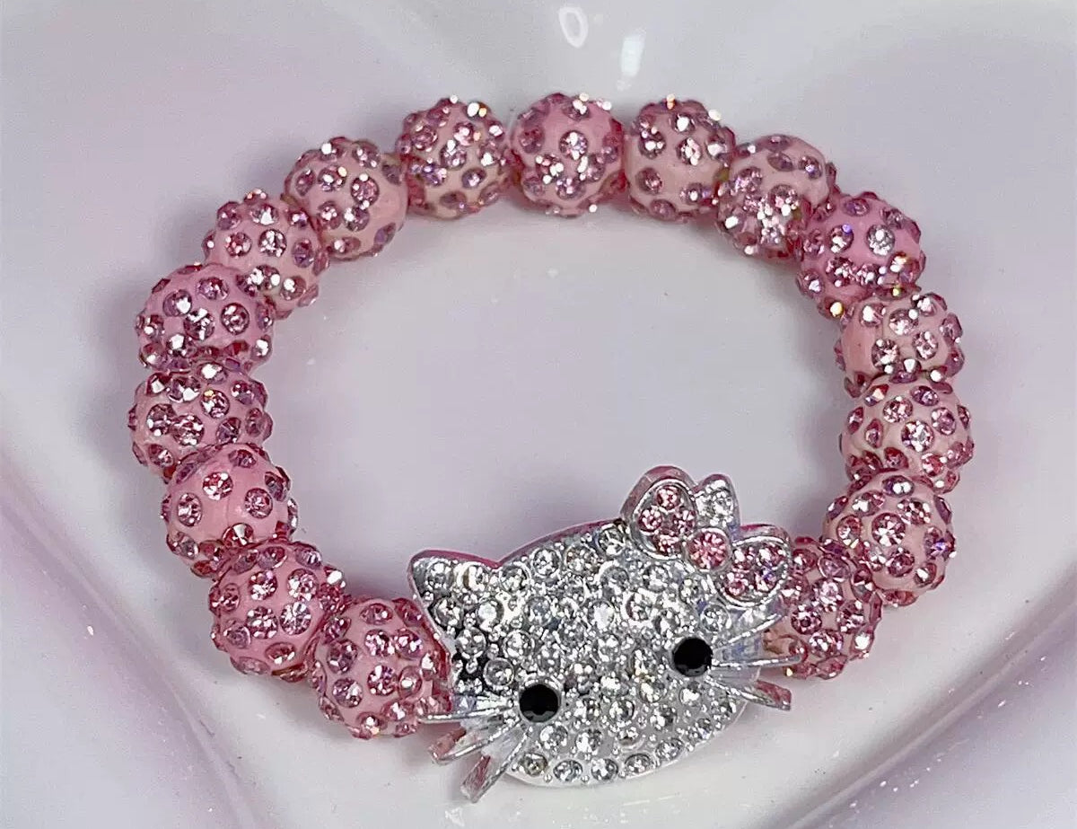 Y2K Kitten Rhinestone Bracelet