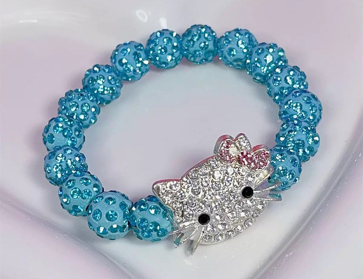 Y2K Kitten Rhinestone Bracelet