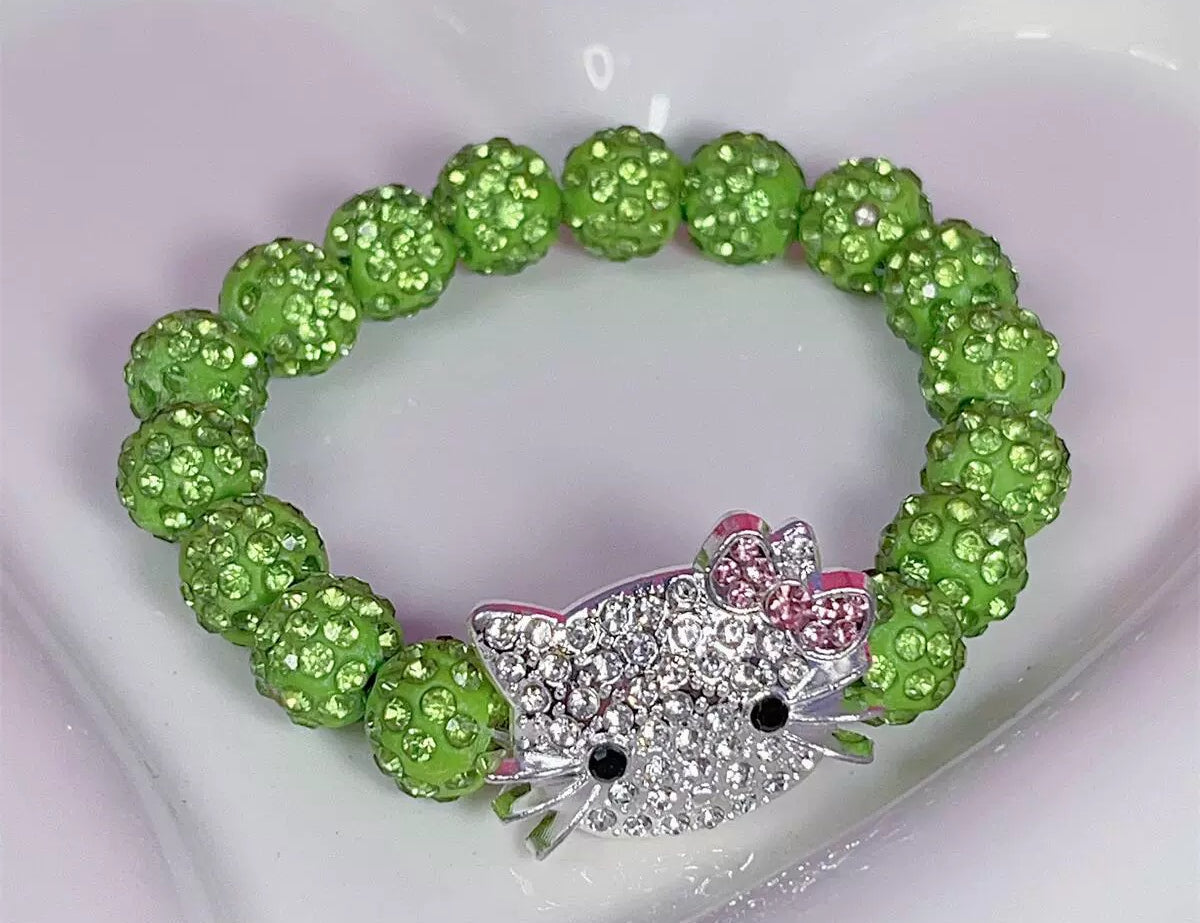 Y2K Kitten Rhinestone Bracelet