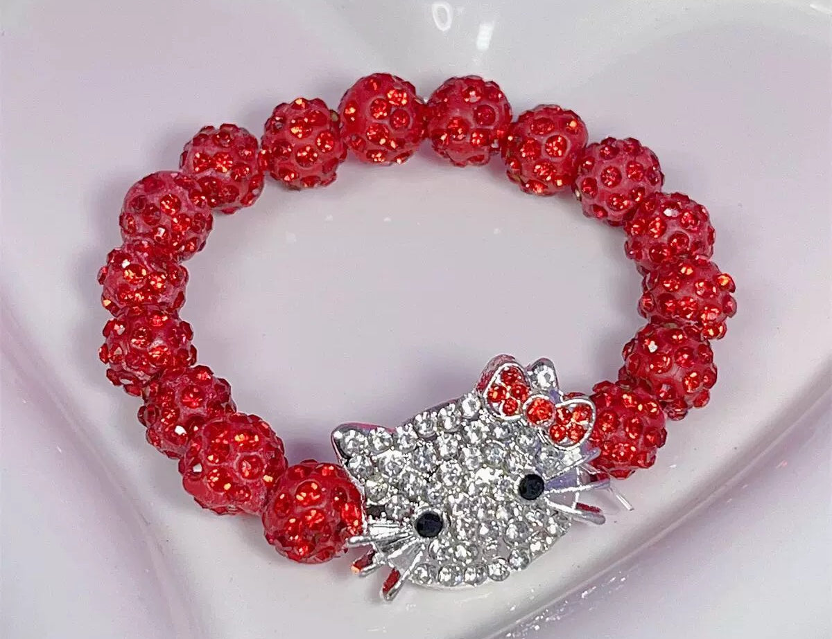 Y2K Kitten Rhinestone Bracelet