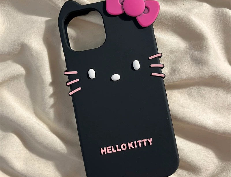 Kitty With Bow Silica Gel Phone Case NH111