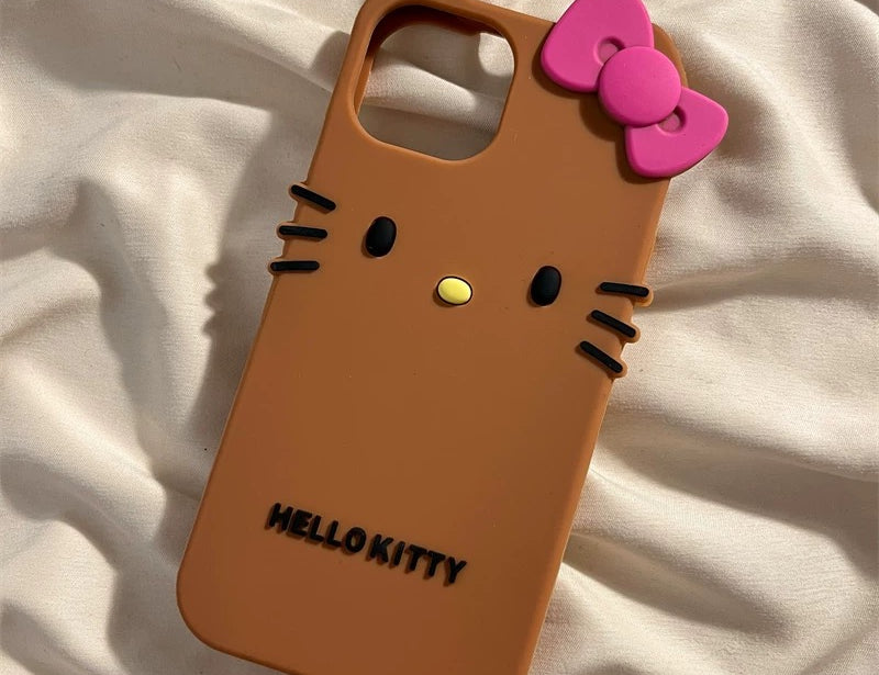 Kitty With Bow Silica Gel Phone Case NH111