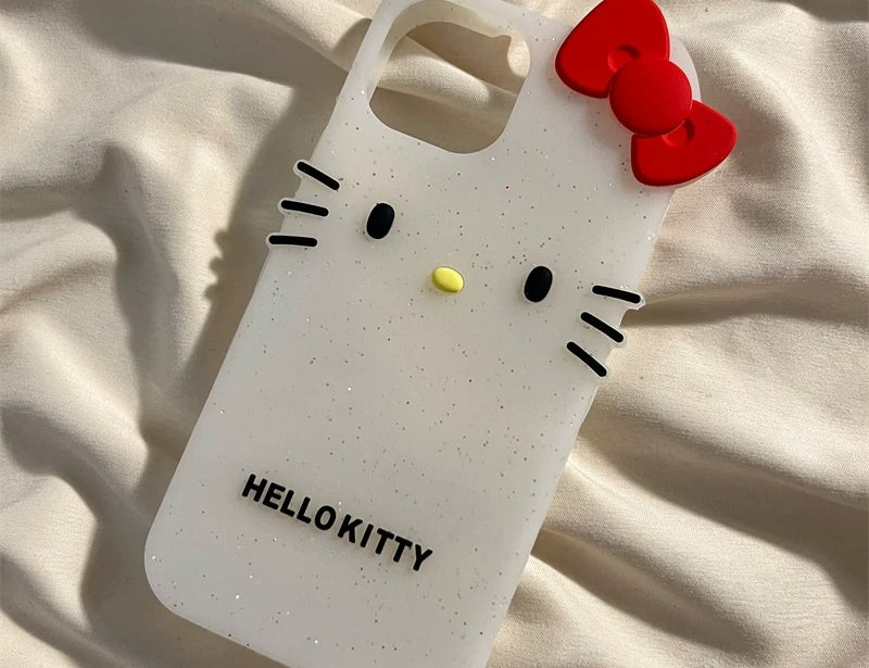 Kitty With Bow Silica Gel Phone Case NH111