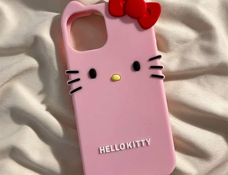 Kitty With Bow Silica Gel Phone Case NH111