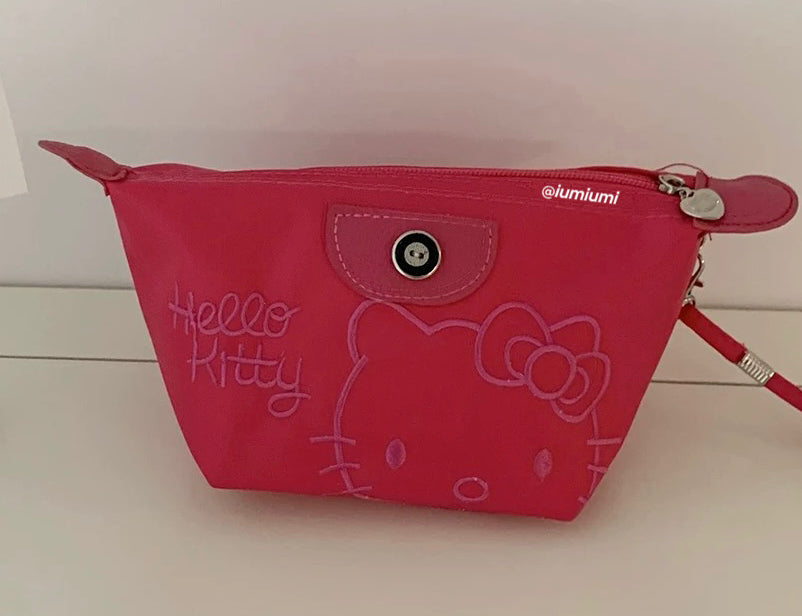 Kitty Portable Embroidered Cosmetic Bag