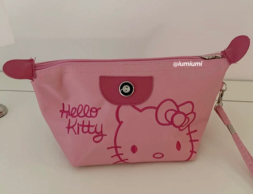 Kitty Portable Embroidered Cosmetic Bag